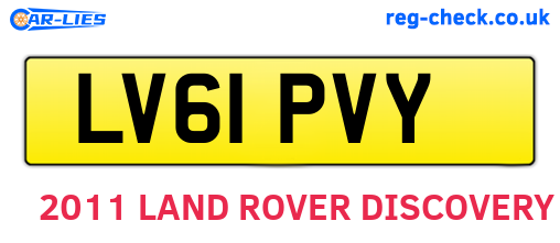 LV61PVY are the vehicle registration plates.