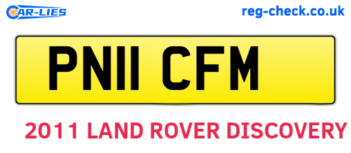 PN11CFM are the vehicle registration plates.