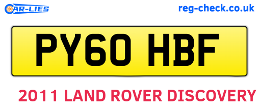 PY60HBF are the vehicle registration plates.