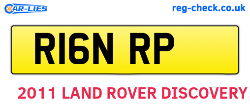 R16NRP are the vehicle registration plates.