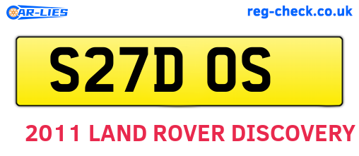 S27DOS are the vehicle registration plates.