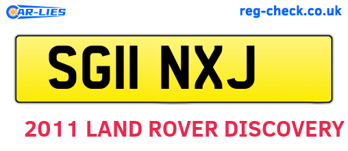 SG11NXJ are the vehicle registration plates.