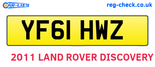 YF61HWZ are the vehicle registration plates.