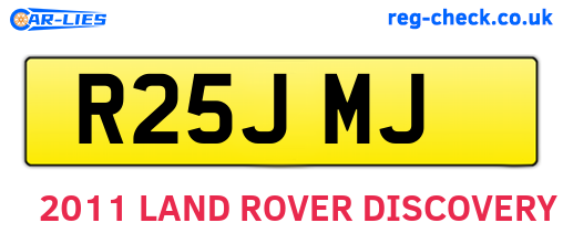 R25JMJ are the vehicle registration plates.