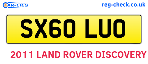 SX60LUO are the vehicle registration plates.