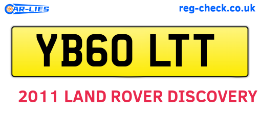 YB60LTT are the vehicle registration plates.