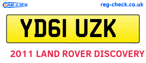 YD61UZK are the vehicle registration plates.