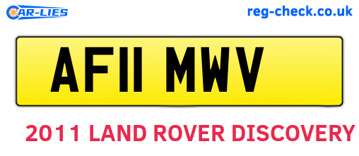 AF11MWV are the vehicle registration plates.