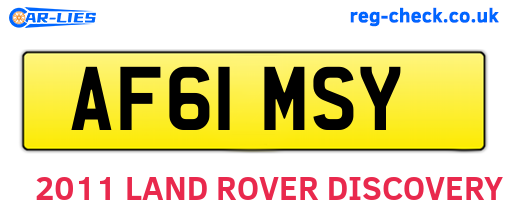 AF61MSY are the vehicle registration plates.