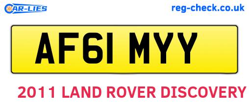 AF61MYY are the vehicle registration plates.