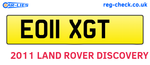 EO11XGT are the vehicle registration plates.