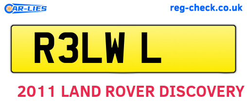 R3LWL are the vehicle registration plates.