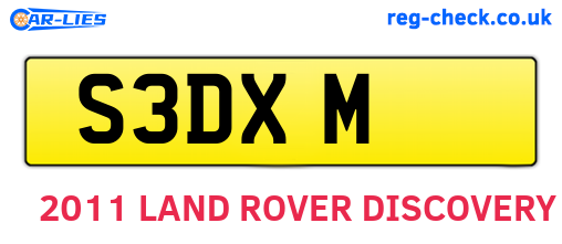 S3DXM are the vehicle registration plates.