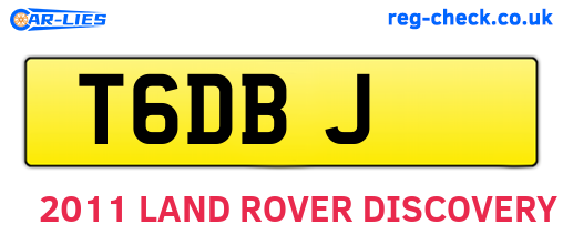 T6DBJ are the vehicle registration plates.