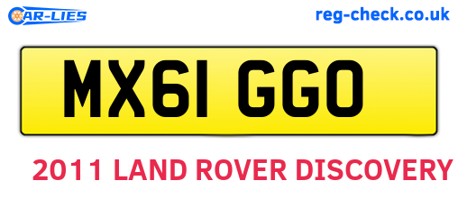 MX61GGO are the vehicle registration plates.