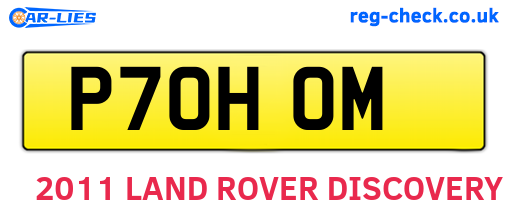 P70HOM are the vehicle registration plates.