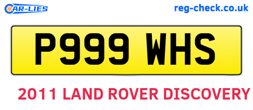 P999WHS are the vehicle registration plates.
