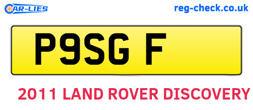 P9SGF are the vehicle registration plates.