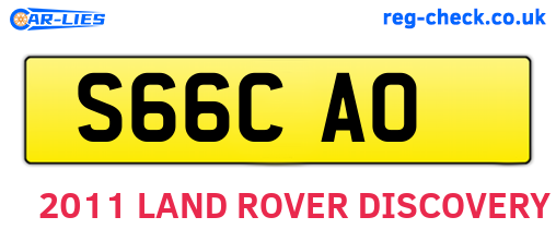 S66CAO are the vehicle registration plates.