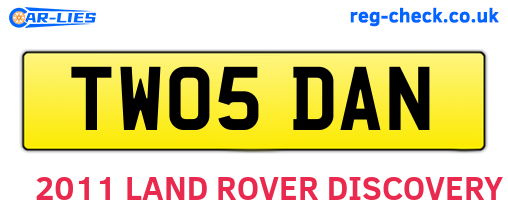 TW05DAN are the vehicle registration plates.