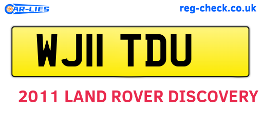 WJ11TDU are the vehicle registration plates.