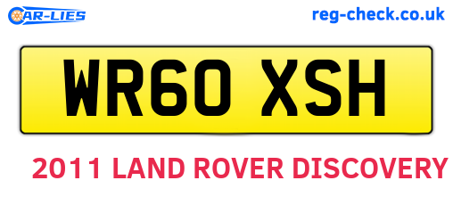WR60XSH are the vehicle registration plates.