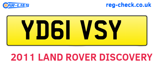 YD61VSY are the vehicle registration plates.