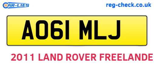 AO61MLJ are the vehicle registration plates.