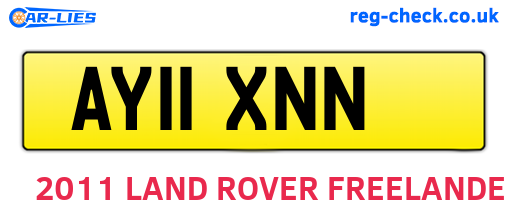 AY11XNN are the vehicle registration plates.