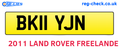 BK11YJN are the vehicle registration plates.