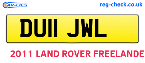 DU11JWL are the vehicle registration plates.