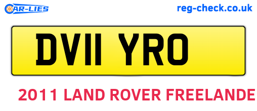 DV11YRO are the vehicle registration plates.
