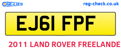 EJ61FPF are the vehicle registration plates.