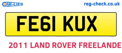 FE61KUX are the vehicle registration plates.