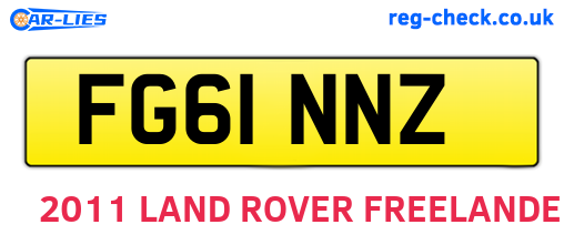 FG61NNZ are the vehicle registration plates.