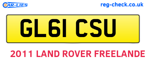 GL61CSU are the vehicle registration plates.