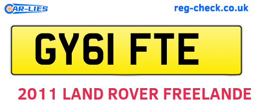 GY61FTE are the vehicle registration plates.