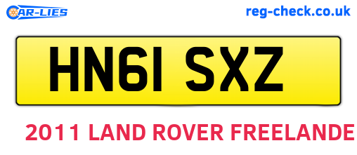 HN61SXZ are the vehicle registration plates.