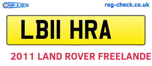 LB11HRA are the vehicle registration plates.