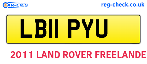 LB11PYU are the vehicle registration plates.