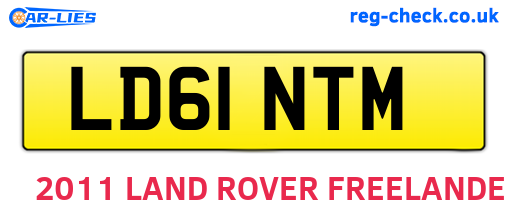 LD61NTM are the vehicle registration plates.