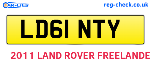 LD61NTY are the vehicle registration plates.