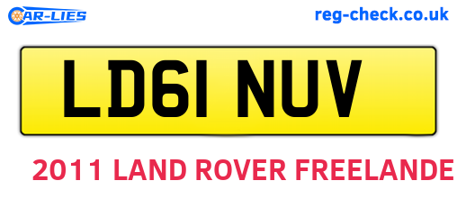 LD61NUV are the vehicle registration plates.