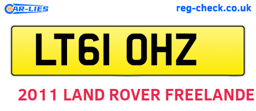 LT61OHZ are the vehicle registration plates.