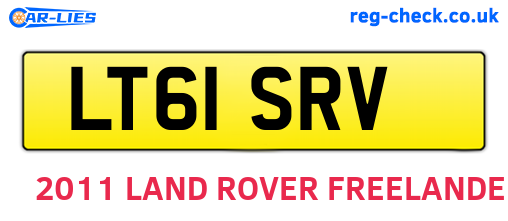 LT61SRV are the vehicle registration plates.