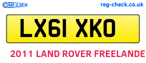 LX61XKO are the vehicle registration plates.