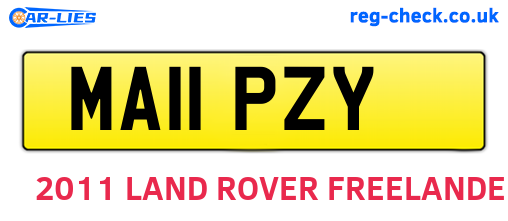 MA11PZY are the vehicle registration plates.
