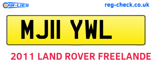 MJ11YWL are the vehicle registration plates.