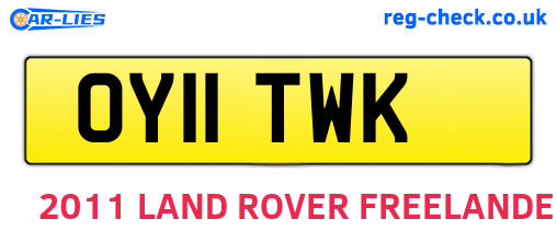 OY11TWK are the vehicle registration plates.