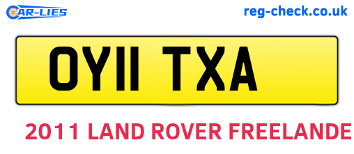 OY11TXA are the vehicle registration plates.